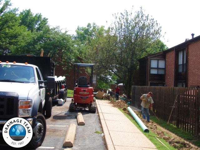 Apartment Downspout Piping Maryland Heights MO | Drainage Team