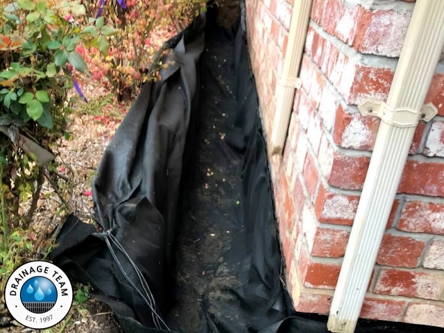 Exterior French Drain | Drainage Team French Drain Fabric
