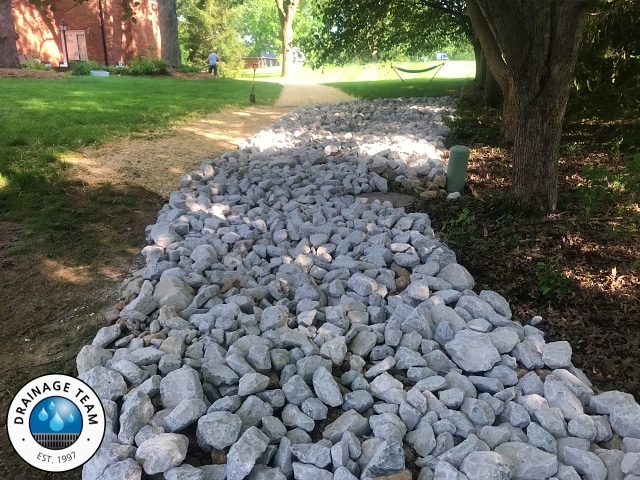 Rip Rap Swale Commercial Drainage Chesterfield MO