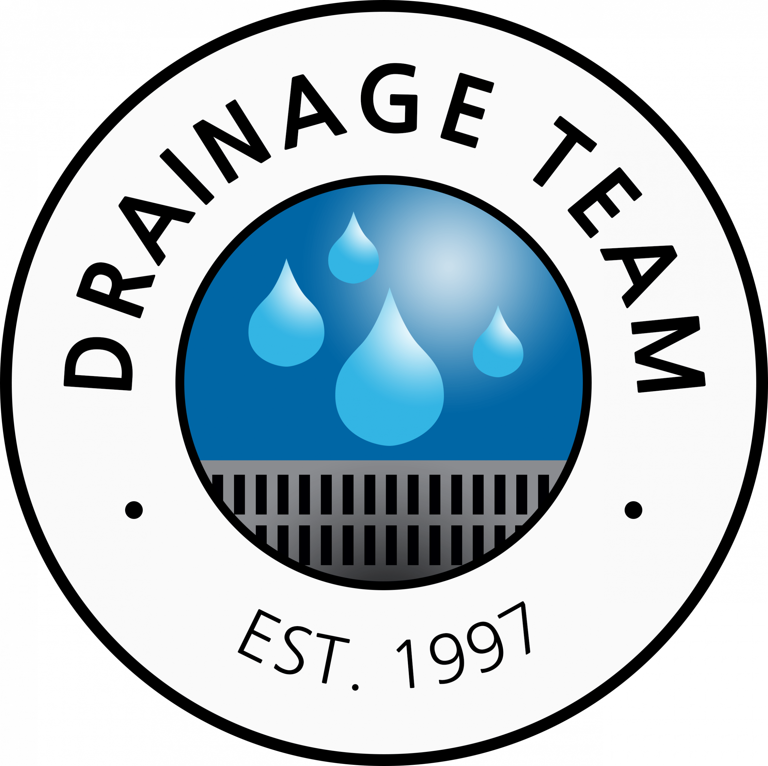 Drainage Team logo with water droplets
