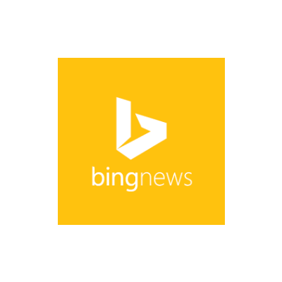 Bing News logo on yellow background
