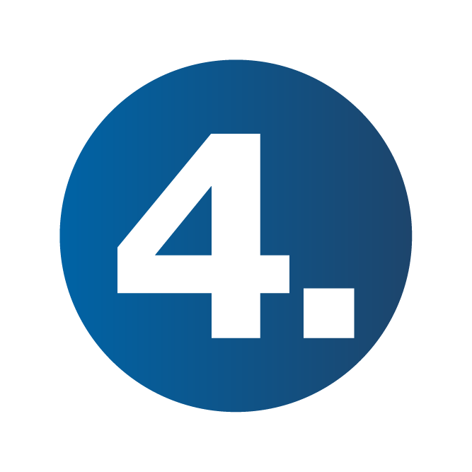 White number 4 in blue circle